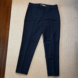 Navy Wool Tailored Pants with black stripe down sides